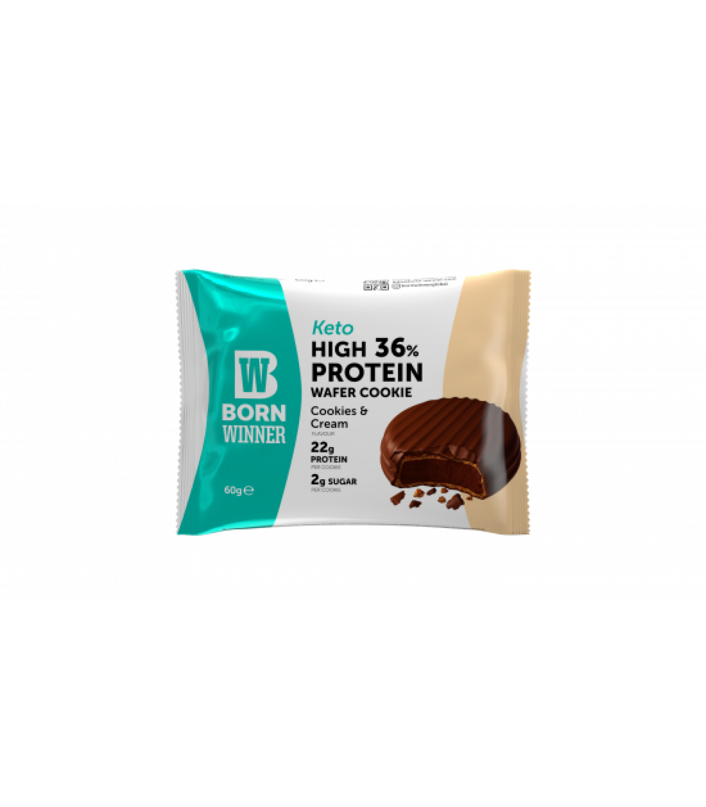 Born Winner Keto High 36% Protein Wafer Cookie Cookies & Cream 60 гр